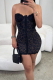 Sexy Leopard Print Patchwork Strapless Wrapped Skirt Dresses