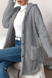 Casual Solid Color Pocket Cardigan Collar Outerwear