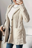Casual Solid Color Pocket Cardigan Collar Outerwear
