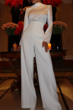 Casual Solid Color Backless Turtleneck Long Sleeve Two Pieces