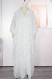 Casual Rhombus Patchwork V Neck Long Dresses