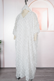 Casual Rhombus Patchwork V Neck Long Dresses