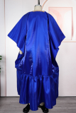 Casual Embroidery Contrast V Neck Long Dresses