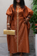 Elegant Solid Color Contrast V Neck Long Dresses