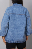 Casual Solid Color Patchwork Turndown Collar Tops