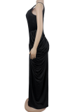 Sexy Solid Color Ruched Spaghetti Strap Wrapped Skirt Dresses