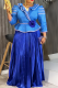 Elegant Solid Color Pleated V Neck Long Plus Size Dresses