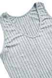 Casual Solid Color Patchwork V Neck Long Sleeve Two Pieces
