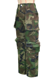 Casual Print Pocket Conventional Full Print Bottoms