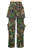 Casual Print Pocket Conventional Full Print Bottoms