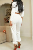 Leopard Print Paneled Two Piece Set Zipper Collar Waist Casual Fashion Outfit