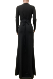 Elegant Solid Color High Slit O Neck Evening Dresses