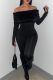 Sexy Solid Color Patchwork Off Shoulder Skinny Jumpsuits
