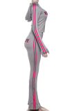 Casual Letters Contrast Hooded Long Sleeve Two Pieces