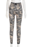 Casual Print Bow Decor Skinny Conventional Full Print Bottoms
