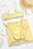 Sexy Solid Color Draw String 3 Piece Sets