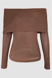 Casual Solid Color Off Shoulder Tops