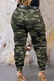 Casual Camouflage Print Pocket Regular Conventional Full Print Bottoms
