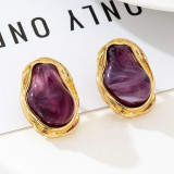 Irregular Metal Frame Earrings Retro Luxury Fashion Jewelry