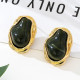 Irregular Metal Frame Earrings Retro Luxury Fashion Jewelry