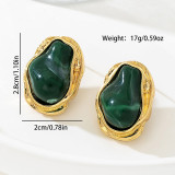 Irregular Metal Frame Earrings Retro Luxury Fashion Jewelry