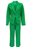 Business Wear Office lady Solid Color Patchwork Turn-back Collar Long Sleeve Two Pieces