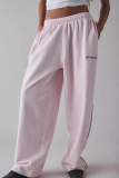 Women's Embroidered Loose Straight Leg Pants Casual Trendy Versatile Commute Sport Trousers