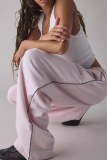 Women's Embroidered Loose Straight Leg Pants Casual Trendy Versatile Commute Sport Trousers