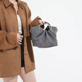 Velvet Hoop Bucket Bag Drawstring Crossbody Handbag