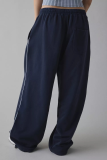 Women's Embroidered Loose Straight Leg Pants Casual Trendy Versatile Commute Sport Trousers