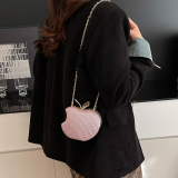 Apple Shaped Woven Bag Chain Crossbody Clutch