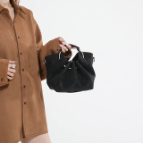 Velvet Hoop Bucket Bag Drawstring Crossbody Handbag