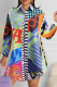 Pop Art Oversized Shirt Graphic Print Long Sleeve Casual Top