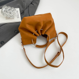 Velvet Hoop Bucket Bag Drawstring Crossbody Handbag