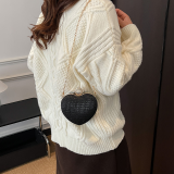 Heart Rhinestone Bag Chain Crossbody Shoulder Purse