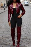 Women's Cropped Biker Jacket Edgy Street Style Zip Up Outerwear