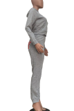Casual Letters Contrast Hooded Long Sleeve Two Pieces
