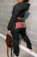 Casual Letters Contrast Hooded Long Sleeve Two Pieces