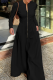 Minimalist Round Neck Zipper Long Sleeve Dress Slim Flare Office Elegant Maxi Dress