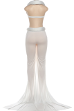 Halter Bandeau Two-Piece Set Slim Split Pants Stylish Statement Outfit