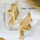 Wave Texture Earrings 3D Shape Fashion Stylish Jewelry