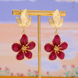 Flower Pendant Earrings 3D Texture Fashion Decor Jewelry