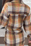 Plaid Shirt Dress Knot Waist Long Sleeve Casual Fashion Mini Dress