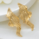 Wave Texture Earrings 3D Shape Fashion Stylish Jewelry