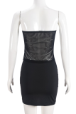Sexy Solid Color See-Through Strapless Sleeveless Two Pieces