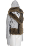 Fuzzy Panel Short Coat Casual Stylish Layered Warm Piece