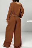Off-shoulder Cropped Sweatshirt Drawstring Wide-leg Pants Casual Stylish Two-piece Set