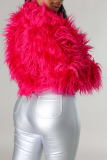 Feather Fringe Cropped Jacket Oversized Fluffy Open Front Top