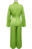 Blazer Two Piece Set Tie Waist Long Sleeve Wide Leg Pants Formal