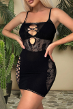 Sexy Solid Color Hollow Out Lingerie